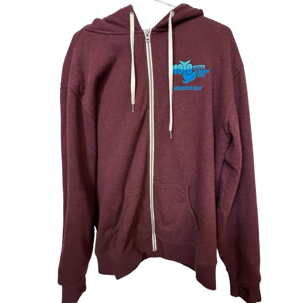 Noyo Center Marine Life Mendocino CA Sherpa Lined Warm Burgundy Men’s XL Hoodie